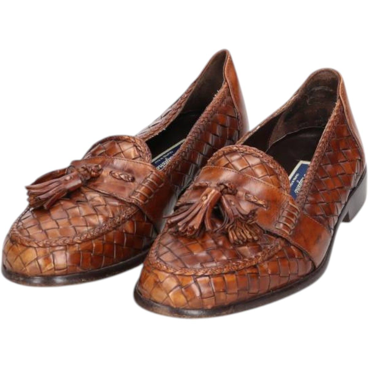 古着 コールハーン COLEHAAN Bragano ブラガノ 編み込み タッセルローファー イタリア製 9 1|2 M メンズ27.5cm相当|saa014014