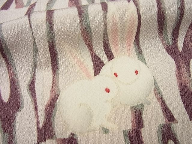 着物屋こころ■極上　人形作家・ホリヒロシ　小紋　うさぎ尽くし　逸品　ａ457