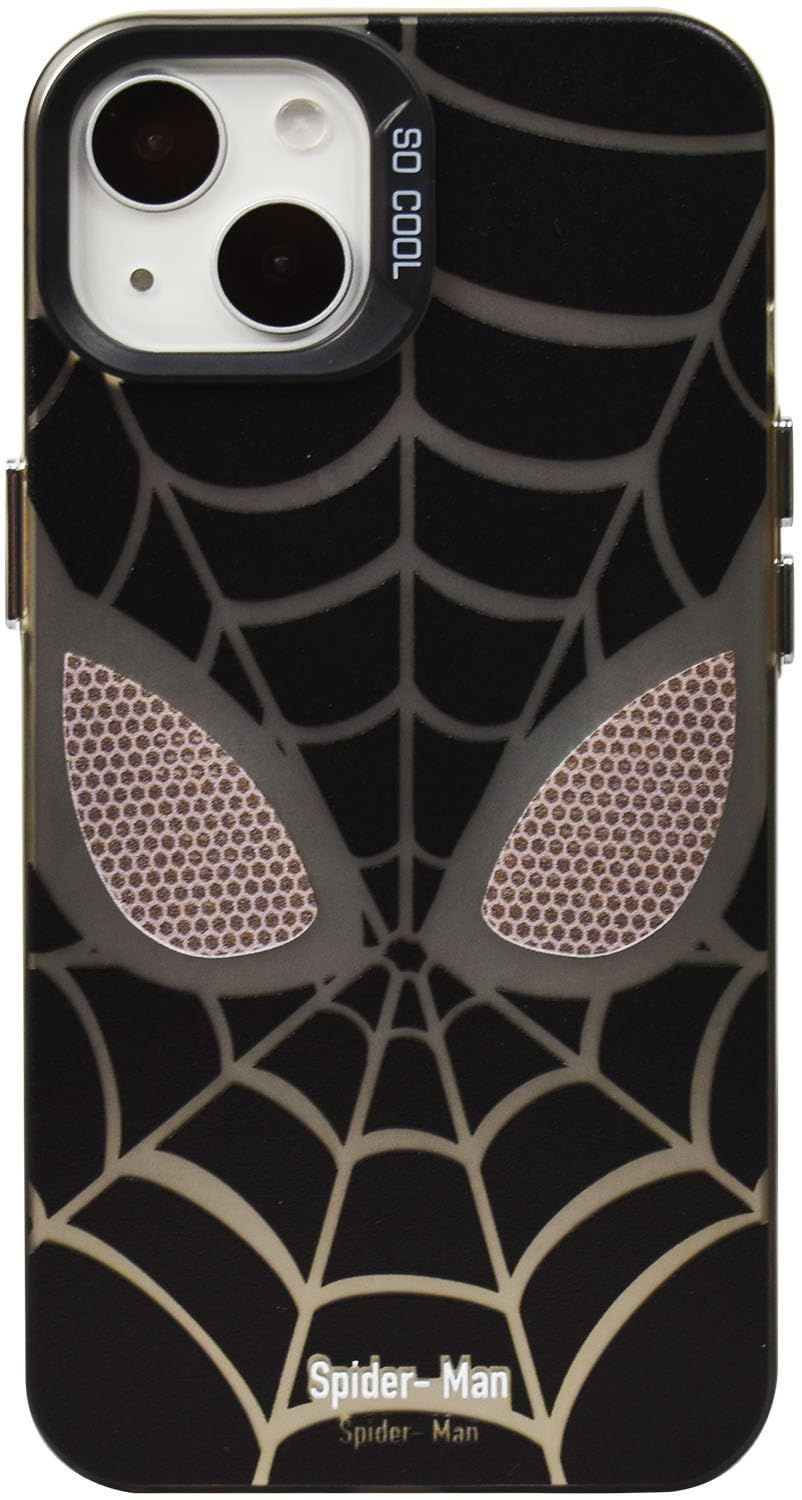 【在庫処分】スマホケース 携帯カバー スパイダーマン 耐衝撃 マーベル 指紋・傷防止できます ケース ワイヤレス充電対応 用 イフォン iPhone15 15 対応 黒 Nisany
