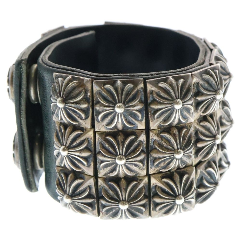 クロムハーツ黒レザー バングル レザー（本革） CHROME HEARTS(クロムハーツ) ブレスレット