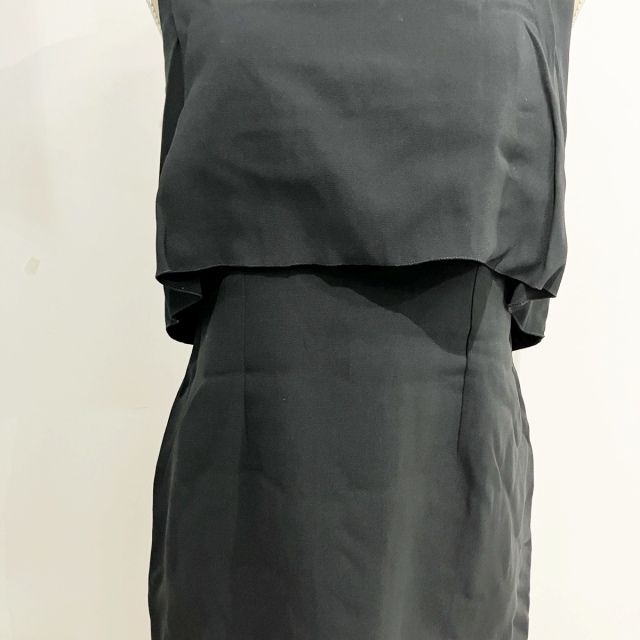 シャネル CHANEL 07A ワンピース ひざ丈 ノースリーブ シルク 黒