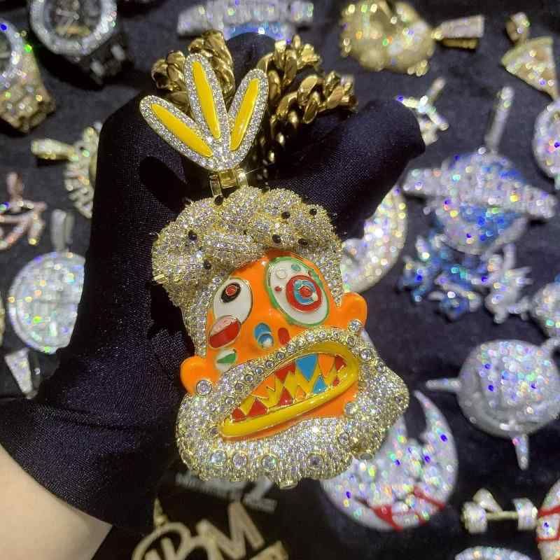 Out ブリンブリンCZダイヤモンドヒップホップジュエリー男性用
