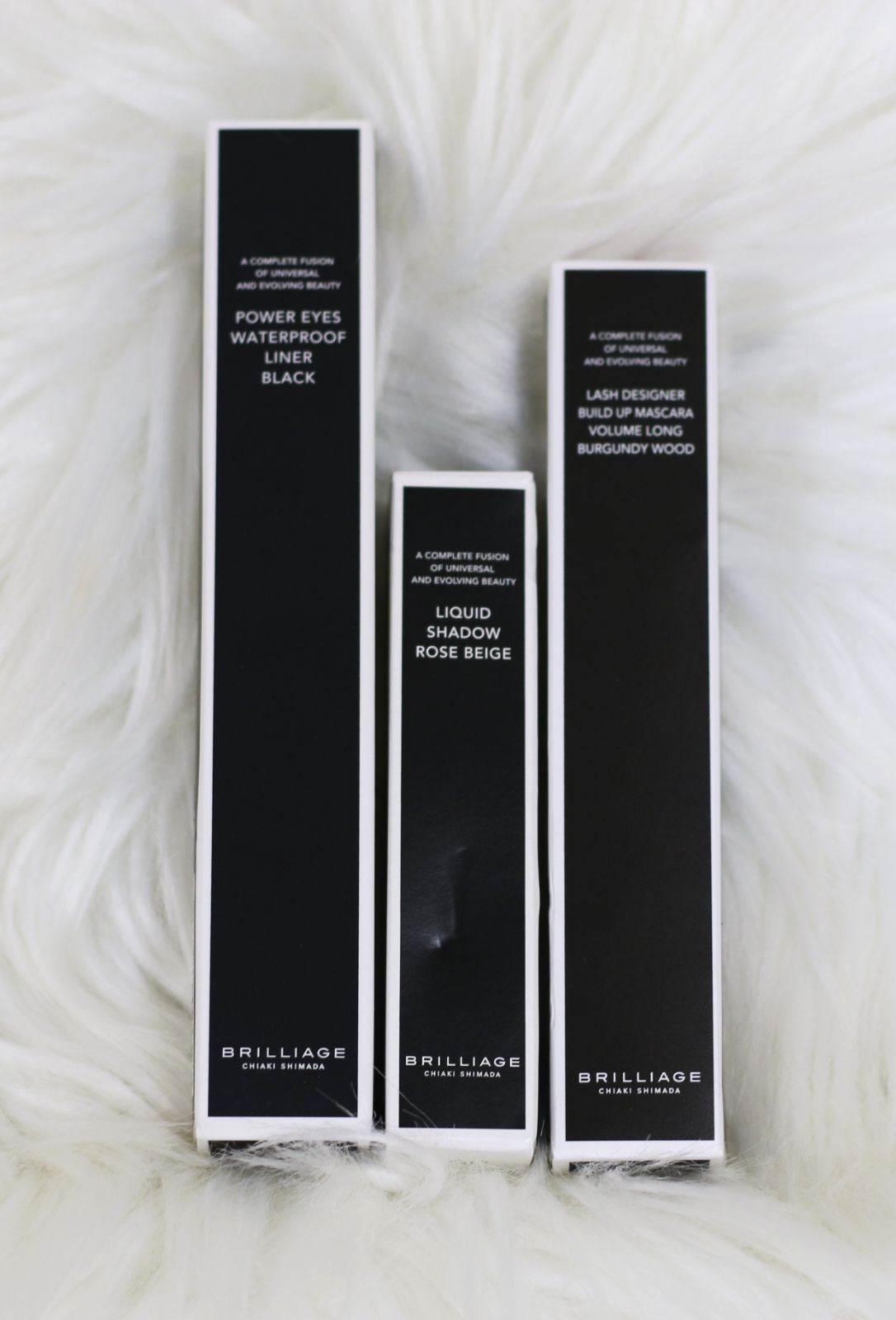 【ブリリアージュ パワーアイズ ウォータープルーフライナー×1箱　リキッドシャドウ×1箱　ラッシュデザイナー ビルドアップマスカラ ボリュームロング×1箱（3品全て内容量約9割程残って