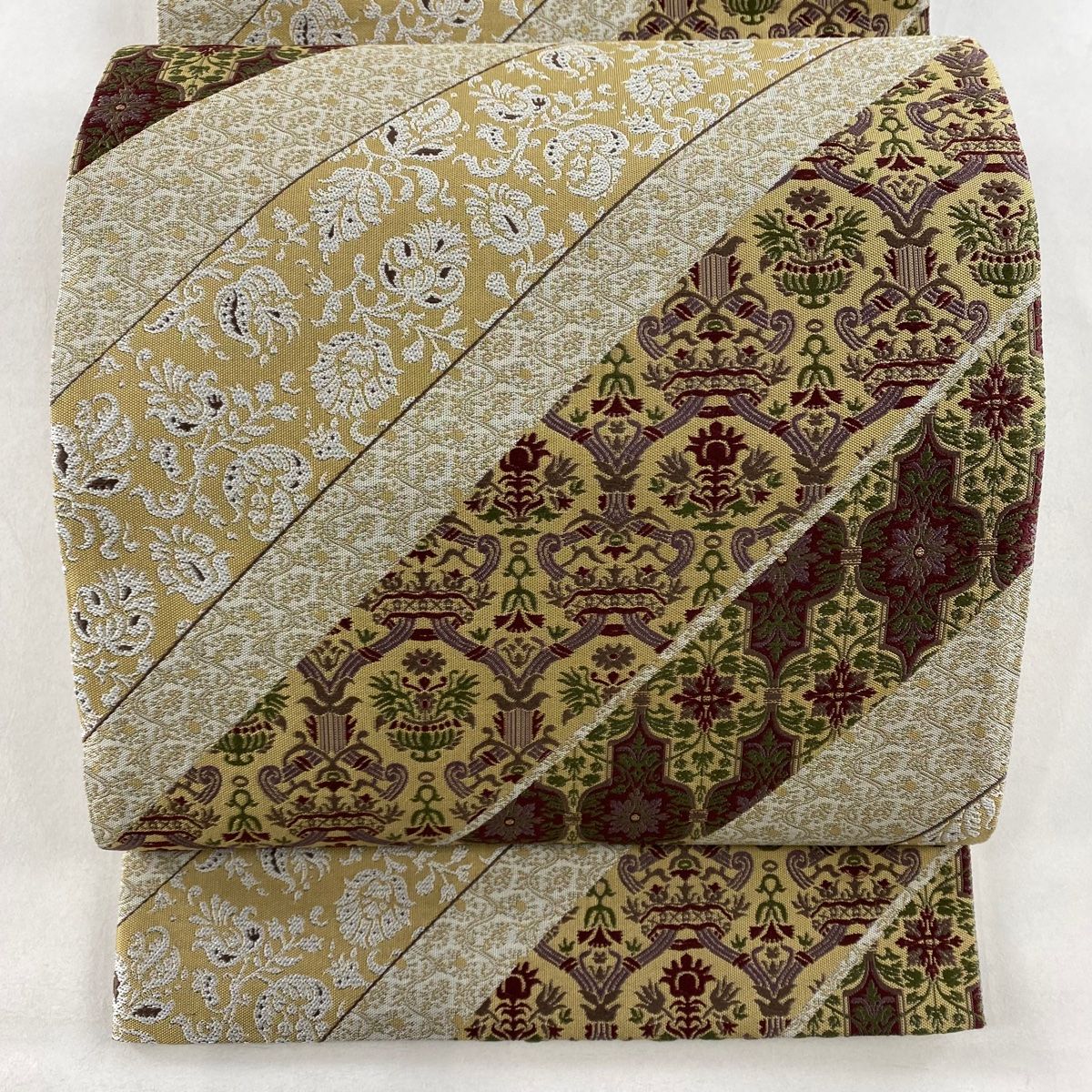 夏帯) 六通 春秋花散文様 