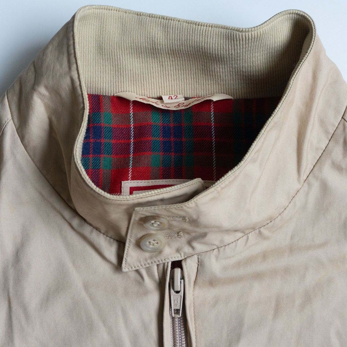 532 XL バラクータ ハリントン G9 スイングトップ ベージュ チェック BARACUTA バラクータ G9 クラッシック ハリントンジャケット