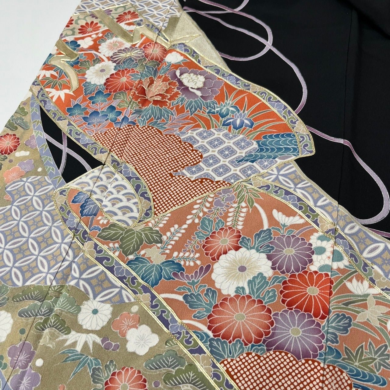 着物 金刺繍 イラスト お宮参り 赤ちゃん着物 女の子 産着 初着 金駒 刺繍