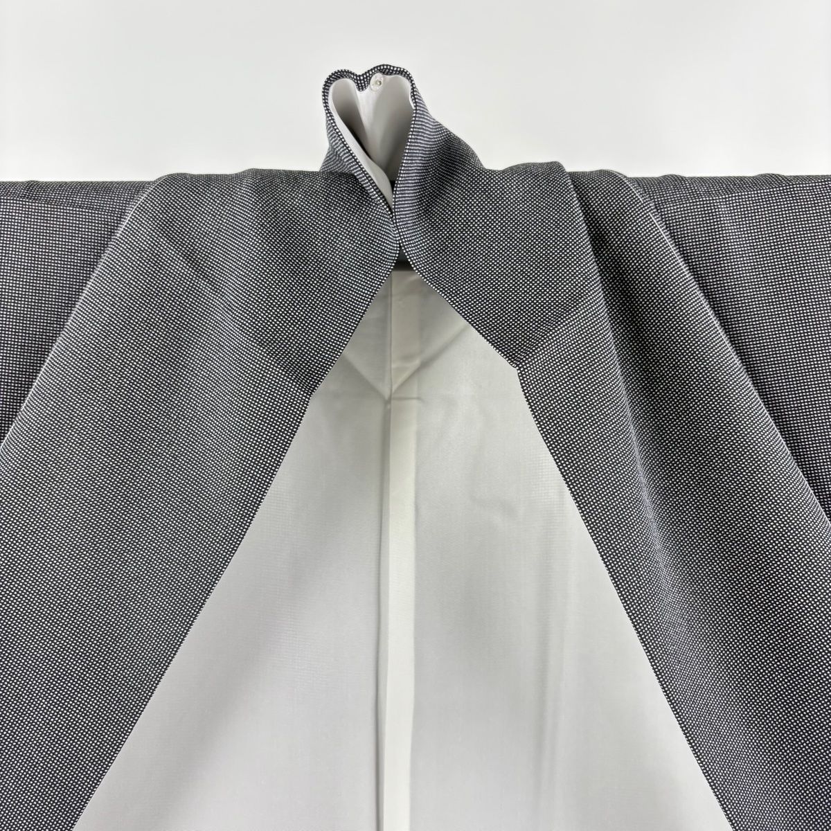 江戸小紋 身丈153cm 裄丈63cm S 袷 落款あり 鮫 灰緑 正絹 美品 秀品  