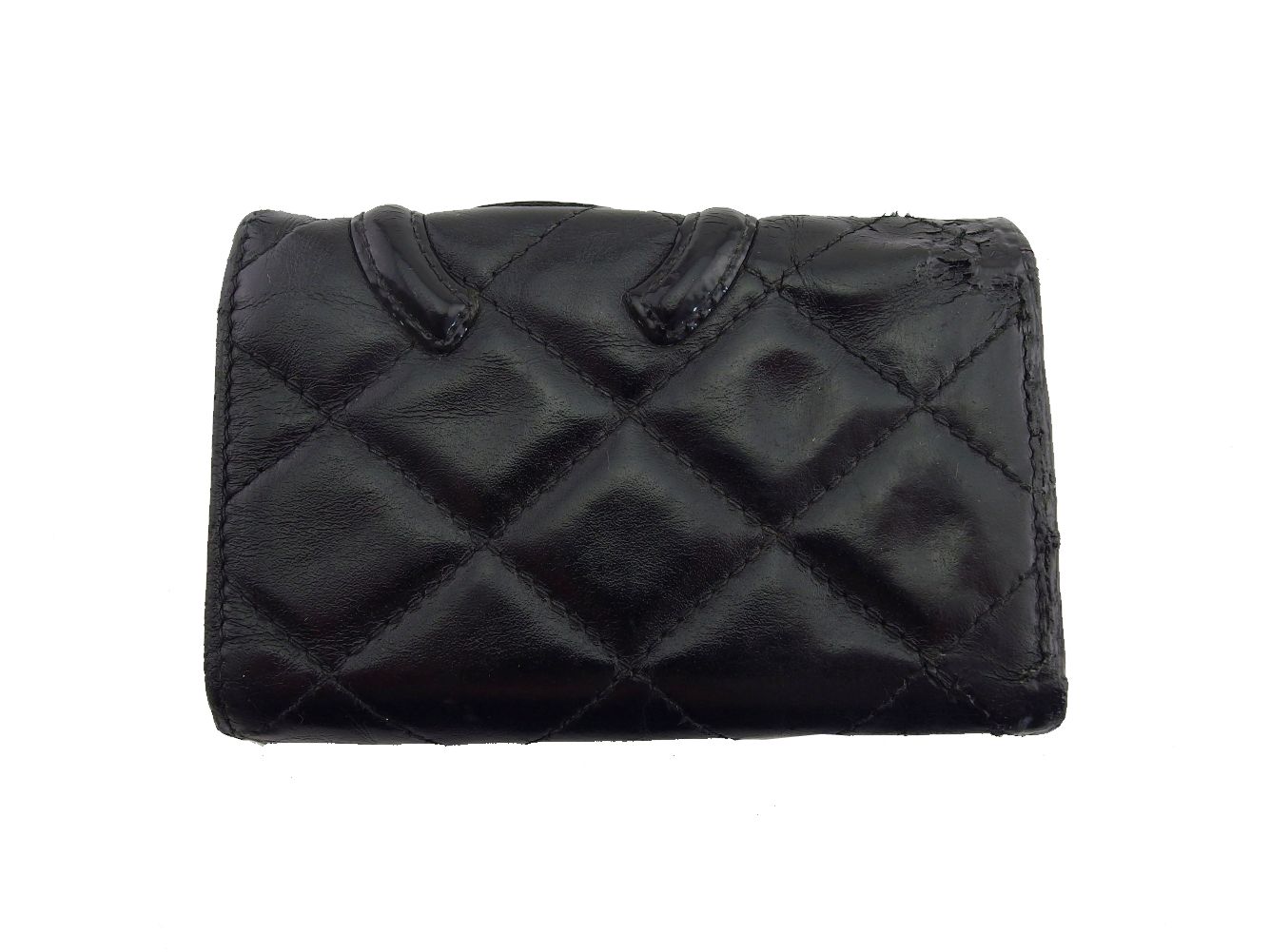 シャネル CHANEL キーケース カンボンライン ブラック×ピンク
