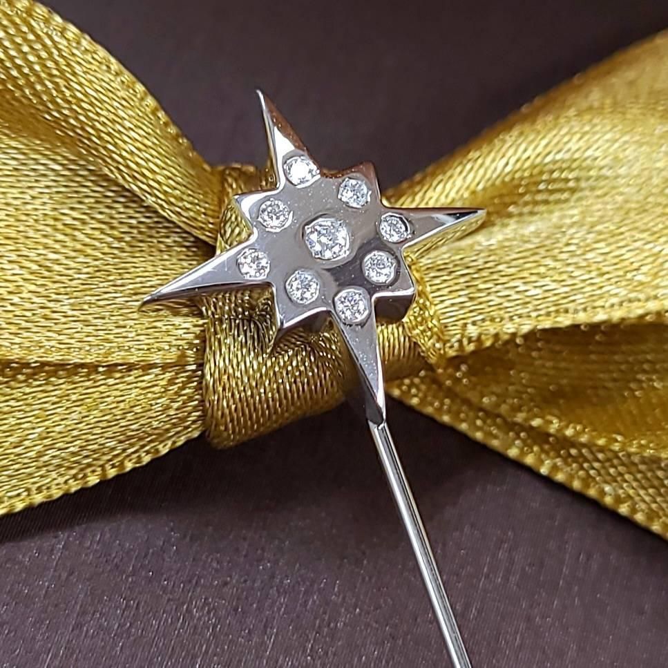 リバーシブル 1.2ct ダイヤモンド プラチナ 2デザイン ピンブローチ  