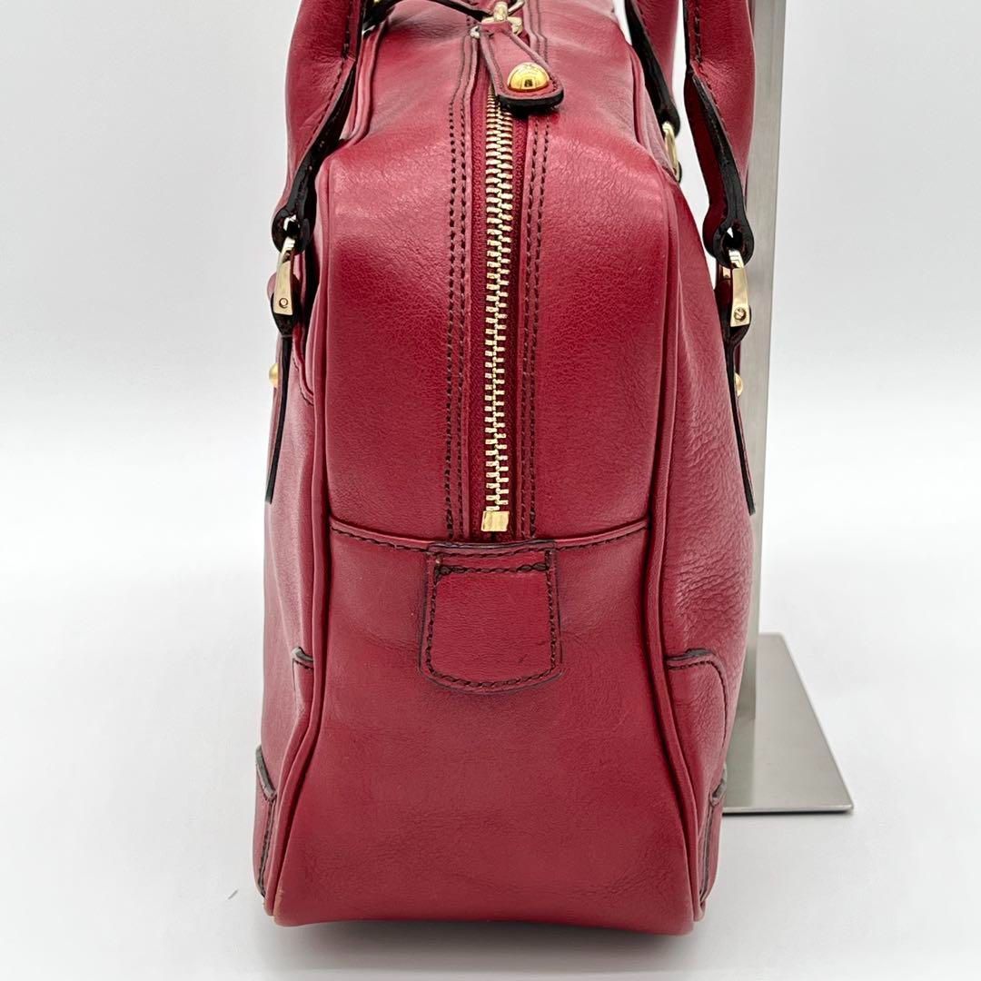 【良品】HAMANO 濱野皮革工藝 ハンドバッグ トートバッグ レザー レッド 良品】HAMANO 濱野皮革工藝 ハンドバッグ トートバッグ レザー