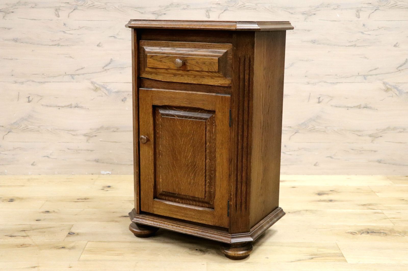 GMIH271○オランダ製 オーク無垢材 ヴィンテージ アンティーク コンソール サイドテーブル ミニキャビネット サイドボード 電話台 チェスト