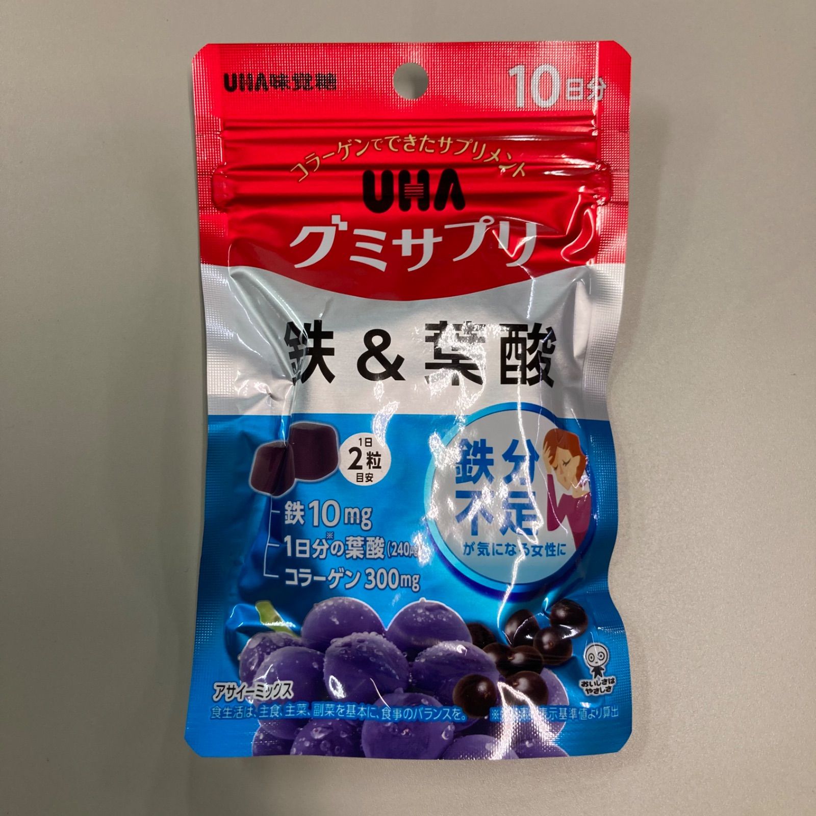 春の新作続々UHA味覚糖 おいしく続けるグミ習慣 鉄葉酸 10日分 6袋