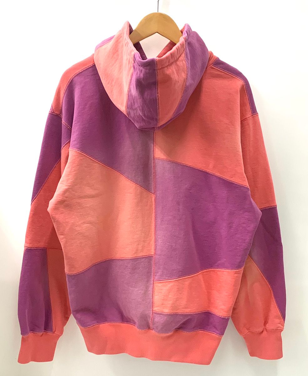 ☆supreme☆パーカー パッチワーク ピンク&パープル ヴィンテージ加工 