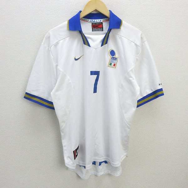 H□90s・UK製□ナイキ/NIKE サッカーイタリア代表 96-97 アウェイ 半袖 