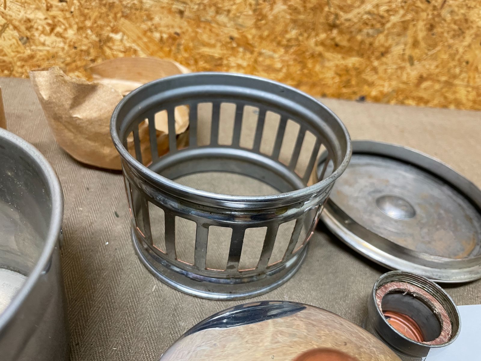 限定入荷□フランス軍□真鍮製アルコールストーブ□クッカー□3