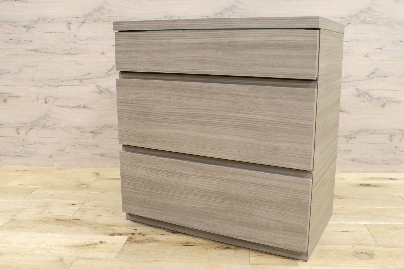 GMIH240○ガラスコレクションケース付き チェスト アクセサリーケース 収納 引き出し 収納タンス ベッドサイドチェスト 展示品