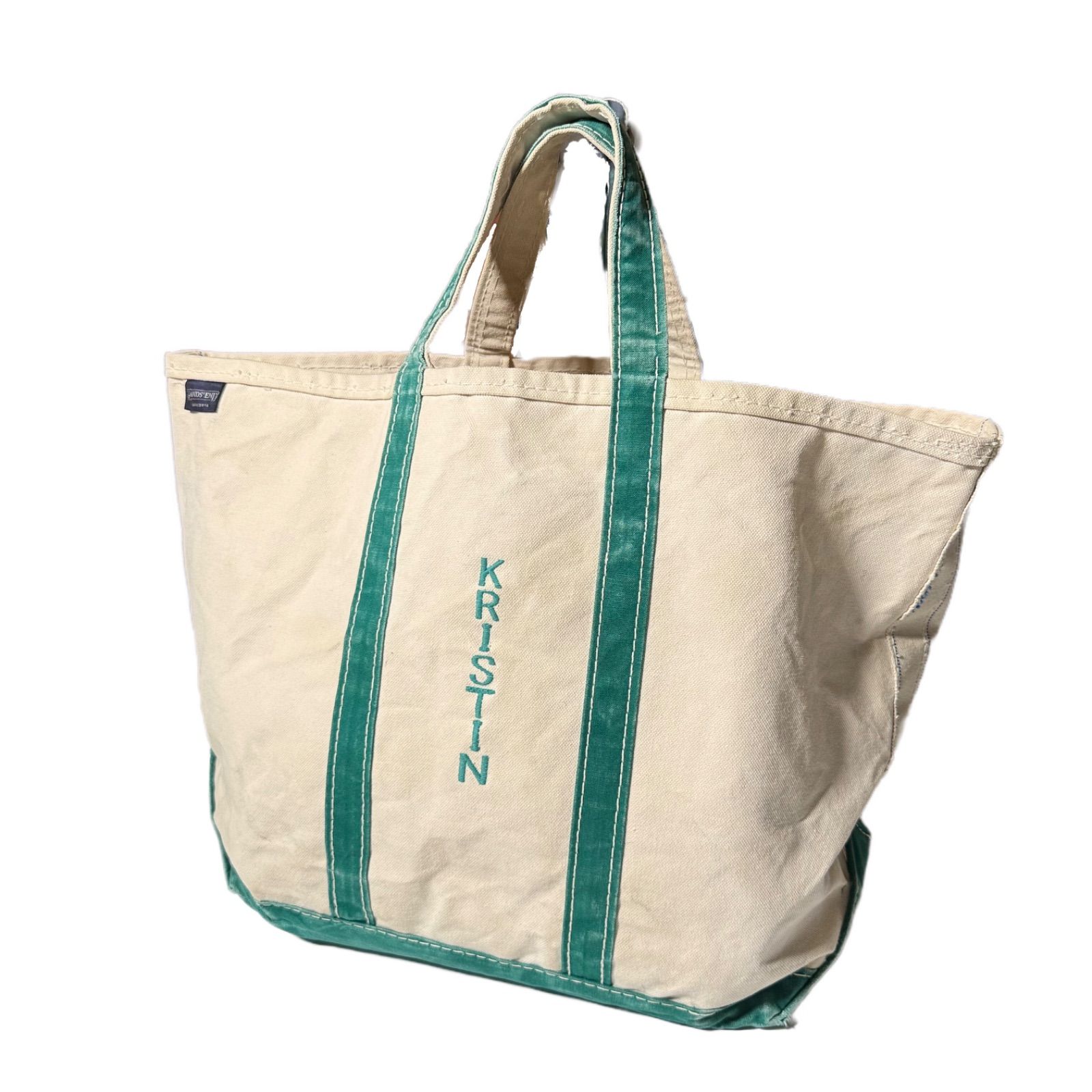 80s LANDS' END ランズエンド トートバッグ ラージ グリーン 【公式通販】
