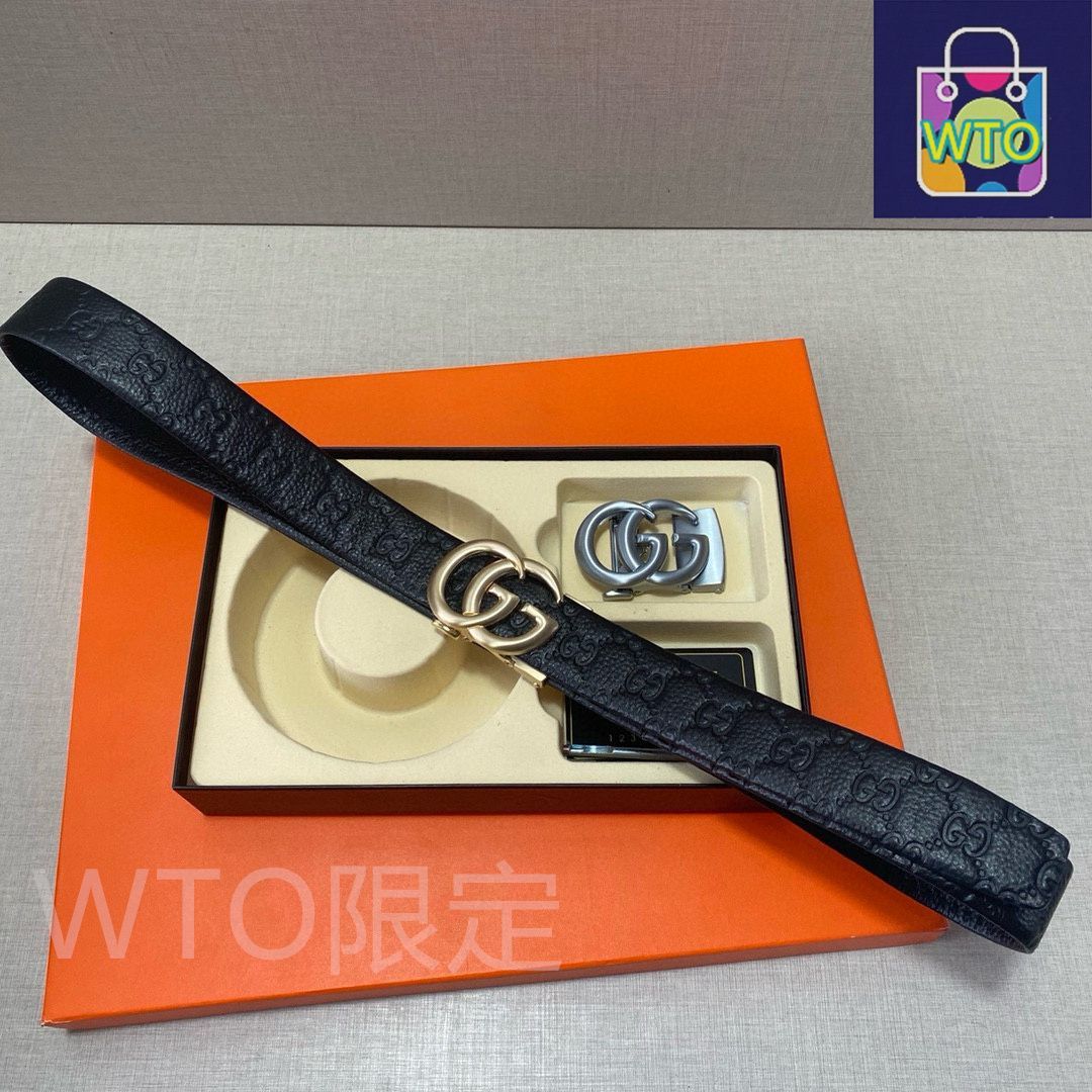 正規品★グッチ★GUCCI★レザー★ベルト ダブルG ワイドベルト ・ブラック レザー | GUCCI公式