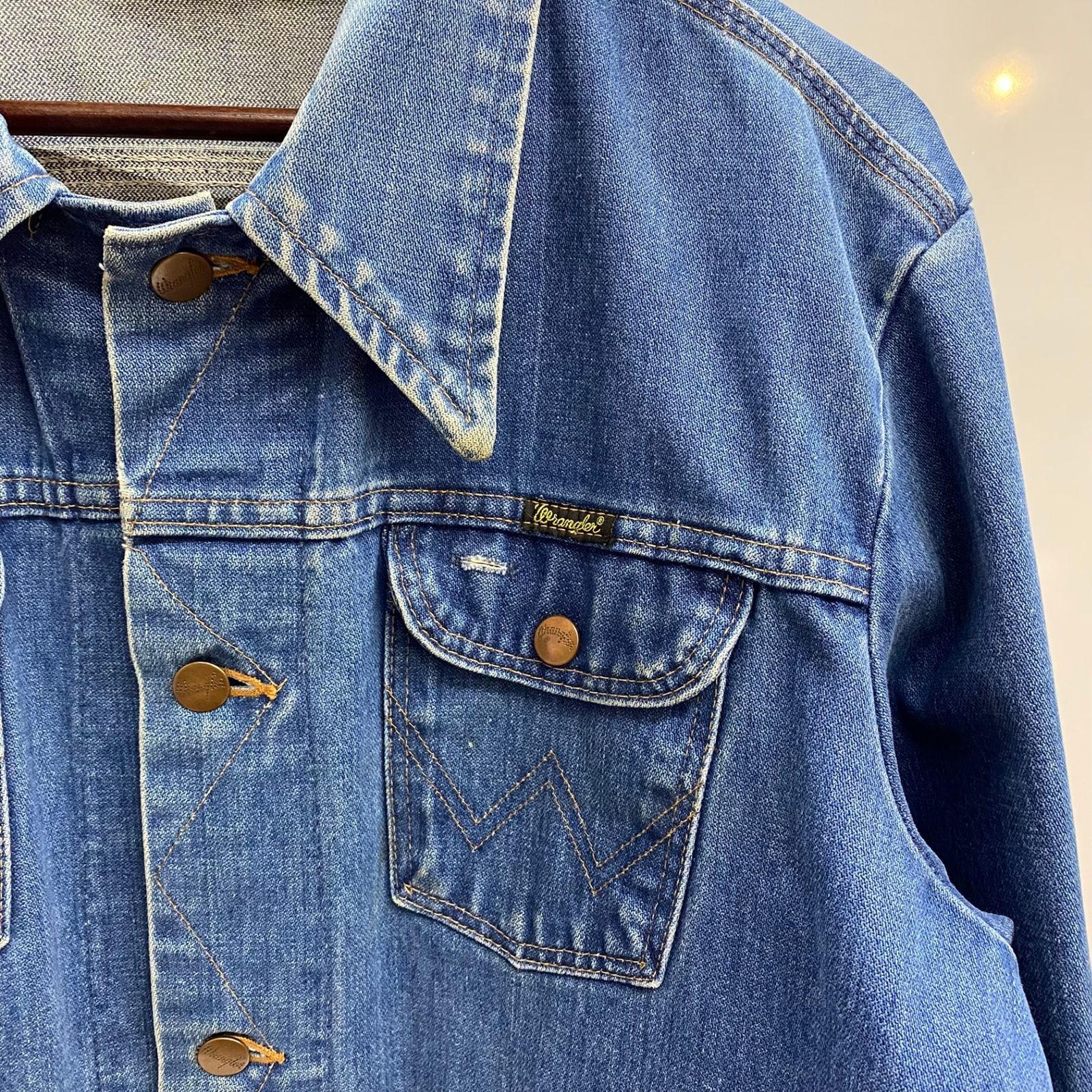 Wranglerデニムジャケット 80'S Wrangler 74136NV 14oz Denim Jacket Dead Stock Made in USA 38