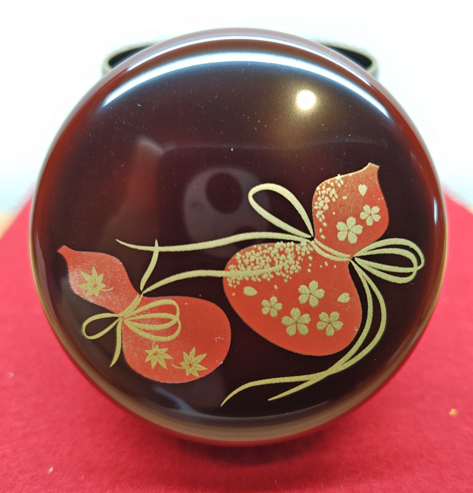 送料込【逢絢亭】茶道具 懐石道具一式セット 山中塗 木製 岡本陽斎 共箱入り 逢絢亭・新品】茶道具 棗 中棗 六瓢蒔絵 溜塗 木質 職人さん協賛