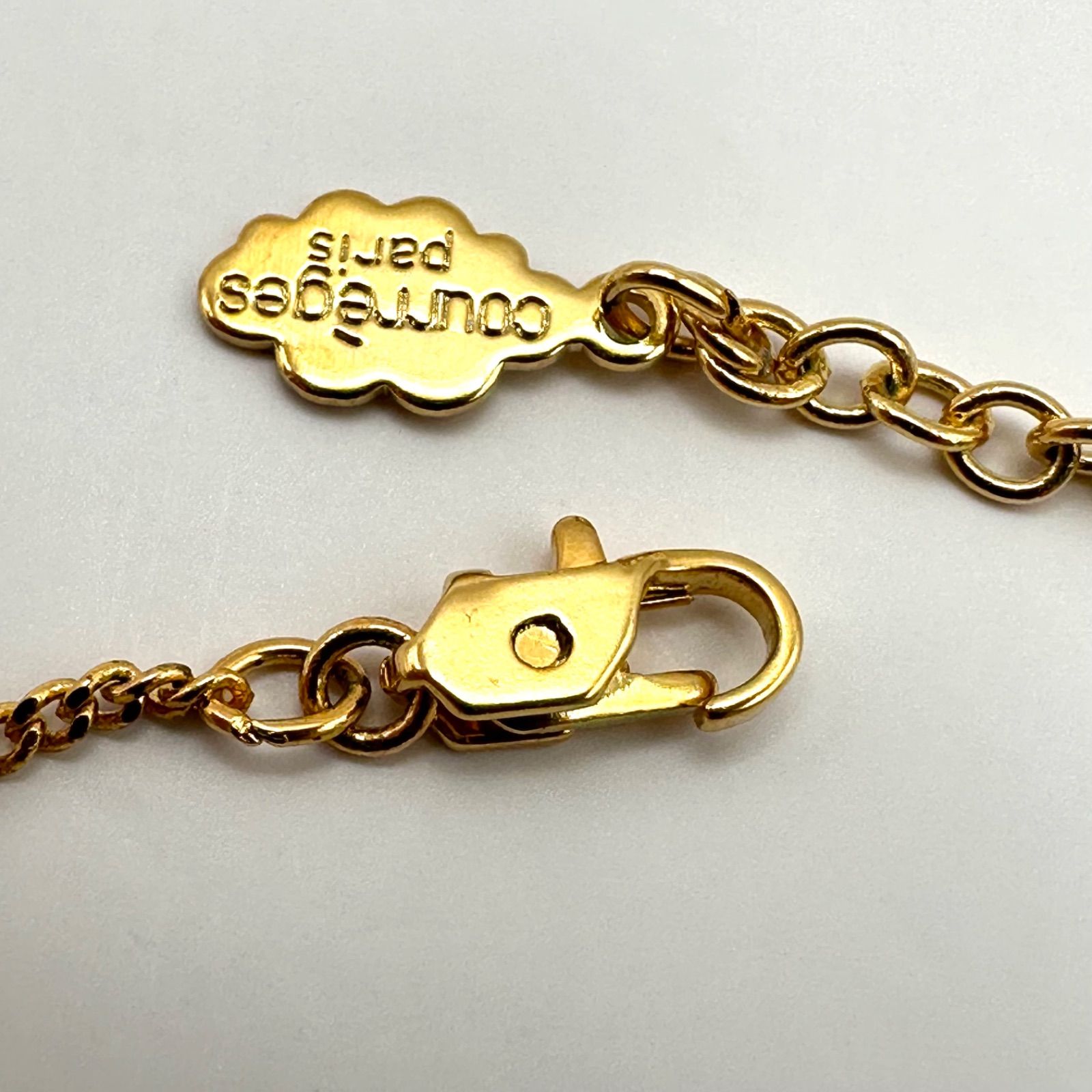 極美品】courreges クレージュ ネックレス ロゴ ゴールドカラー