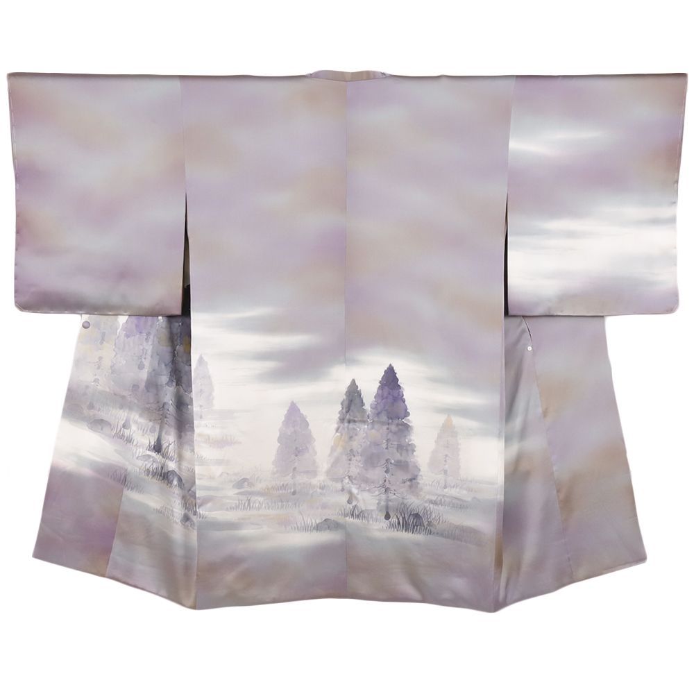 付け下げ 蘇州刺繍 金駒 銀駒 金彩 銀彩 紋意匠 正絹 反物 付け下げ