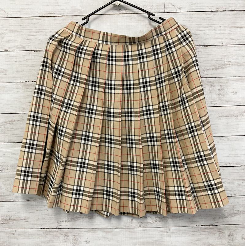 昭和レトロ タータンチェック 飾りベルト ベージュ チェック