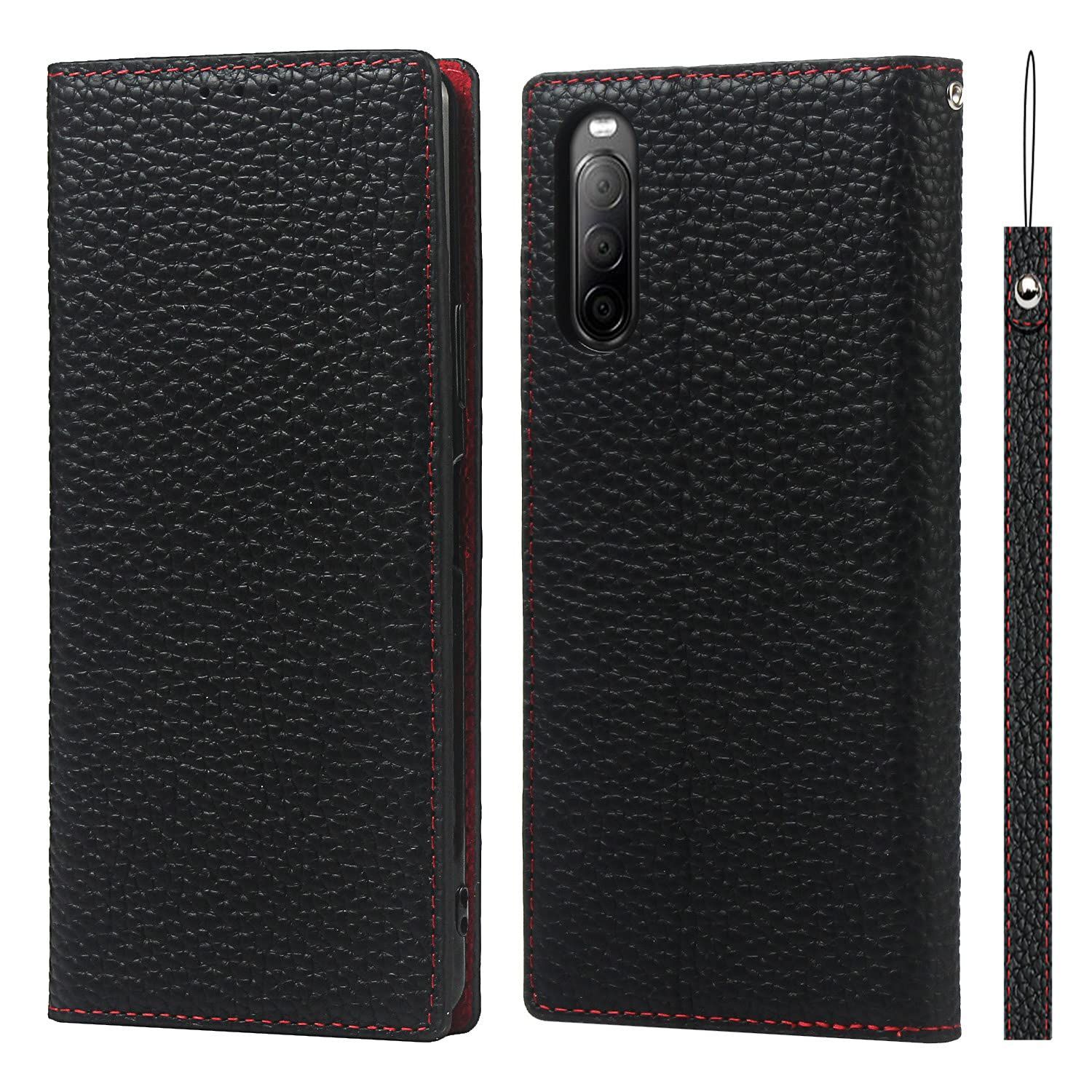 本革レザー 財布型カバー 牛革製品 Sony Xperia Xperia 10 II II カード収納 スタンド機能 10 内蔵マグネット 手作り柔らかい Pelanty スマホケース ソニー ケース エクスペリア 10 SOV43 II SO41A / 携帯