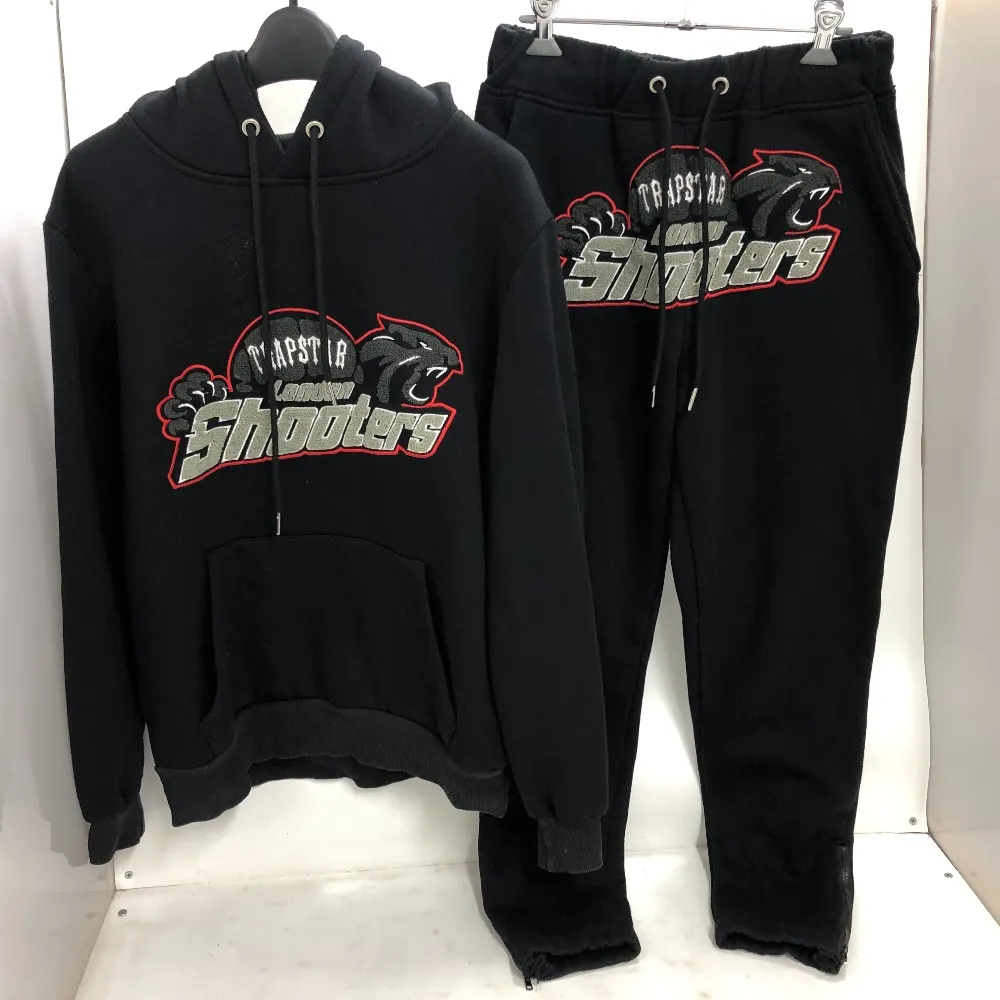 TRAPSTARスウェットセットアップ ブラック フード付き TRAPSTAR フード