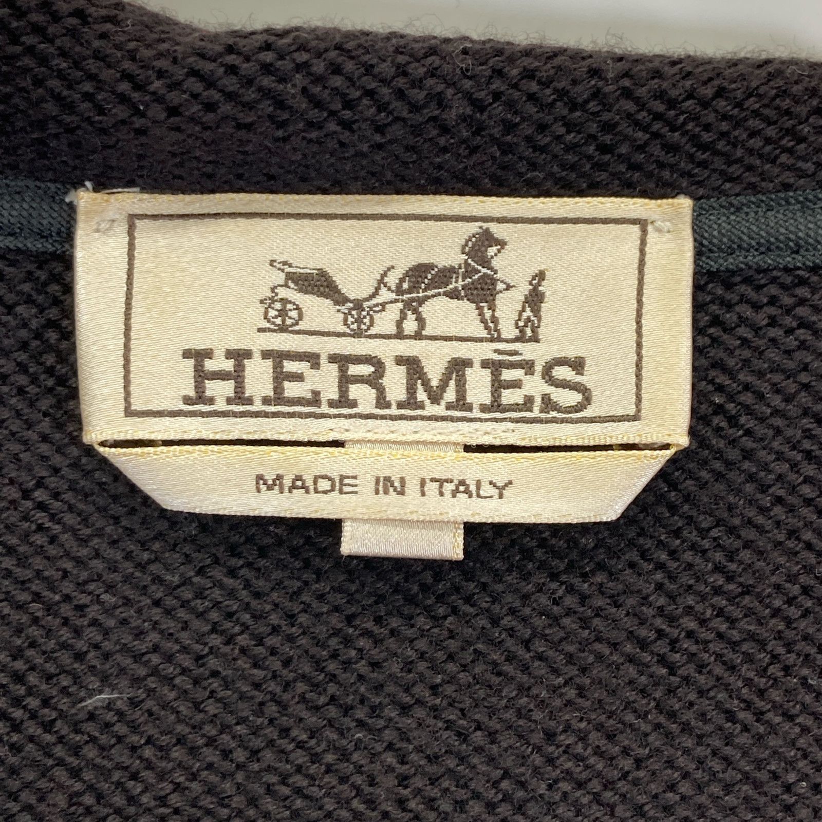 HERMES エルメス ﾌﾞﾗｳﾝ 15年製 ﾆｯﾄ切替 ﾌﾟﾙｵｰﾊﾞｰ ﾊﾟｰｶｰ S - メルカリ 