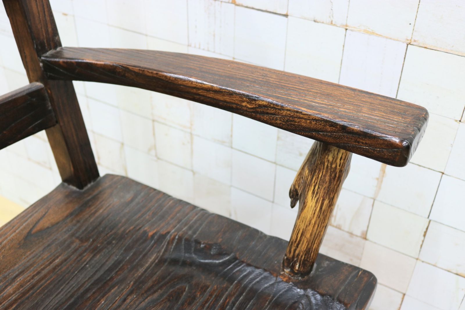 GMIS291D アジアンリゾート ヴィンテージ ウッドチェア アームチェア ダイニングチェア 椅子 和モダン 民藝風 レトロ チェア MARWIL-DEMENAGEMENTS_CH