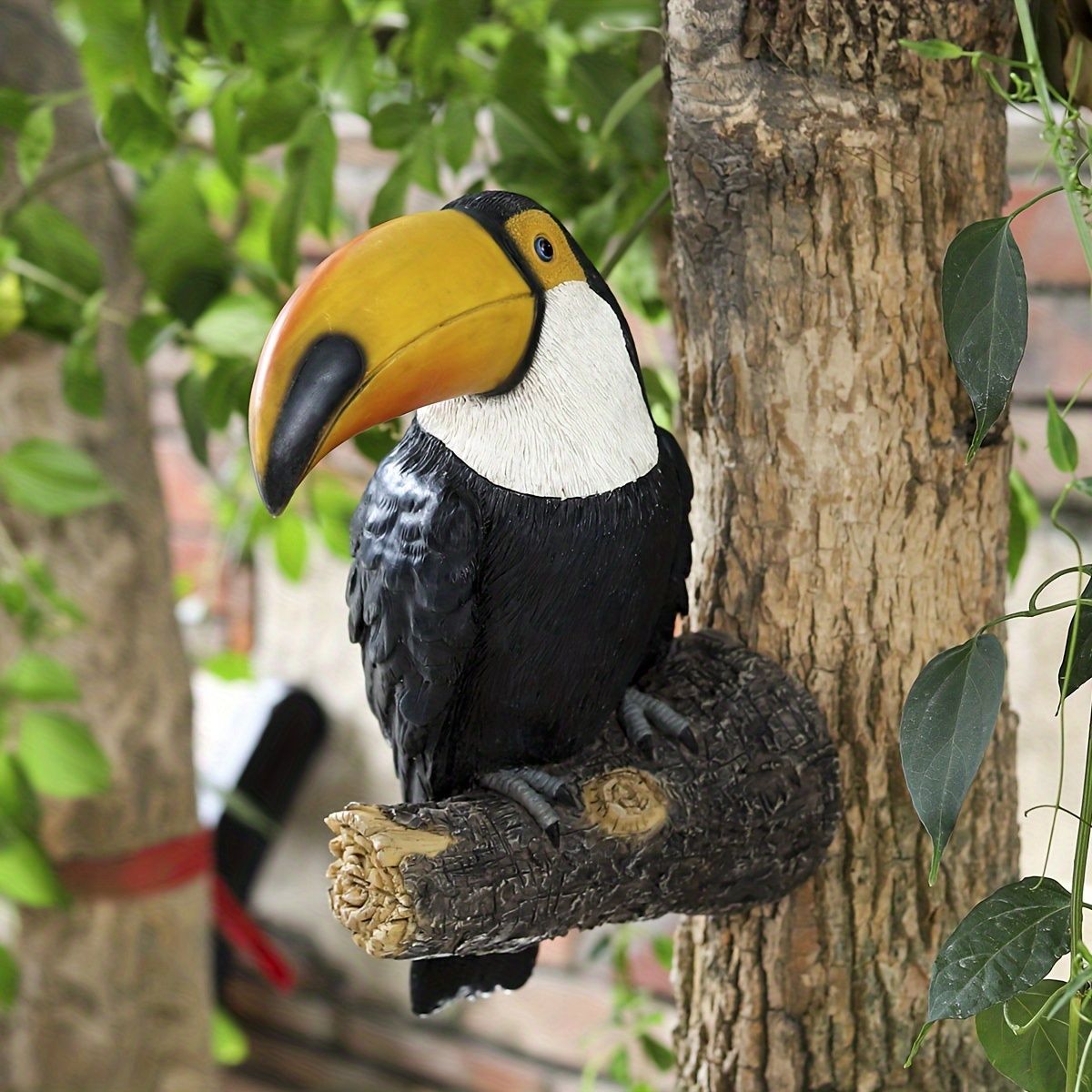 ミニチュア キイロオオハシ 鳥 リアル 置物 29cm 大きい 樹脂像