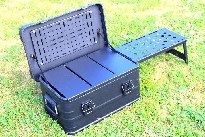 マットブラック スタッキング アルミコンテナボックス カスタムフルセット ３０Ｌ 楽天市場】☆マットブラック☆スタッキング アルミ コンテナ