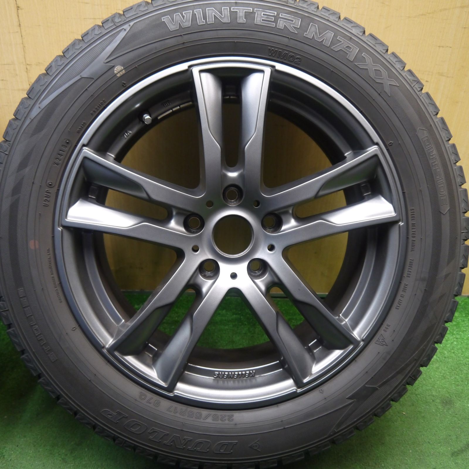バリ溝 キレイ 9分 BMW 等 KELLENERS 225 55R17 スタッドレス ダンロップ ウインターマックス WM02 ケレナーズ 17インチ PCD112 5H 5091701Hス FFCRYSTALESIA_COM