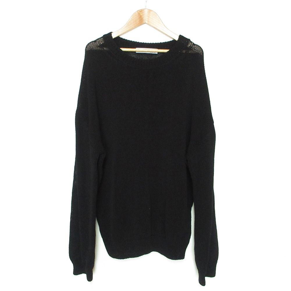 美品 22SS hello,bonjour! L'Appartement ハローボンジュール アパルトモン GENTLEMAN KNIT ニット プルオーバー ブラック レディース 古着 中古 L'Appartement DEUXIEME CLASSE - 美品 22SS hello,bonjour! L