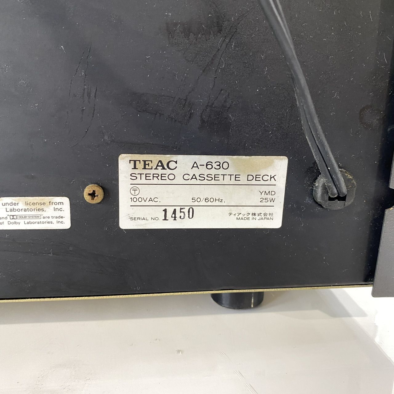  TEAC ティアック A 630 ステレオ カセットデッキ 管理番号 G 2 140 CD MD カセットデッキ ラジオ コンポ