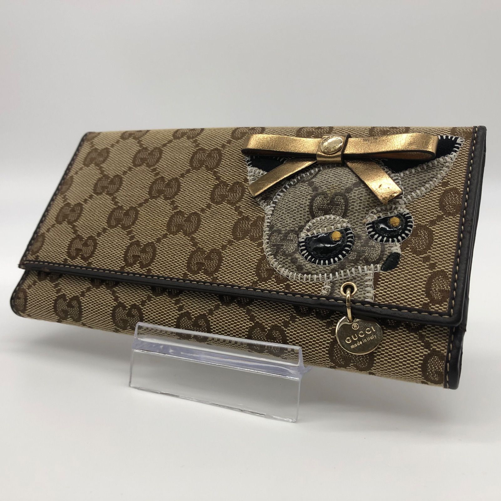 レア商品【美品】 GUCCI グッチ グッチョリ GGキャンバス 長財布 折り財布 犬 リボン - メルカリ