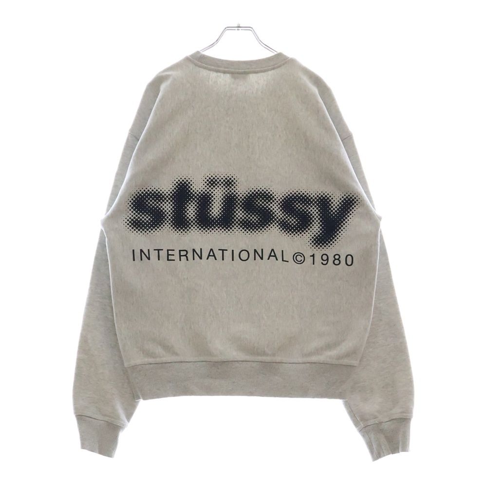 STUSSY ステューシー 23AW BLUR CREW ブラー クルーネック スウェットトレーナー ライトグレー