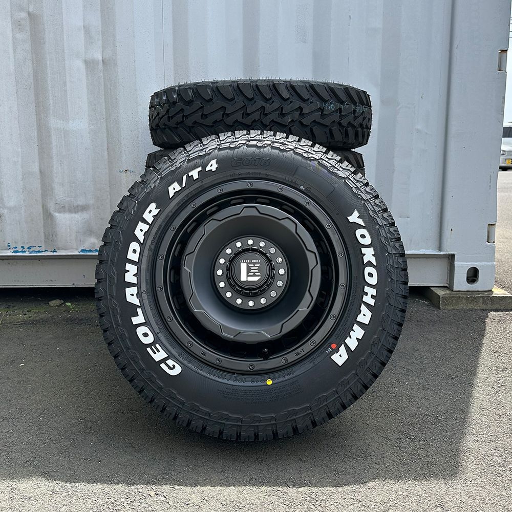 新品 4本セット ジムニー JB23 JB64 ヨコハマ ジオランダー AT4 185/85R16 ホワイトレター 16インチ LEXXEL  SwaGGer