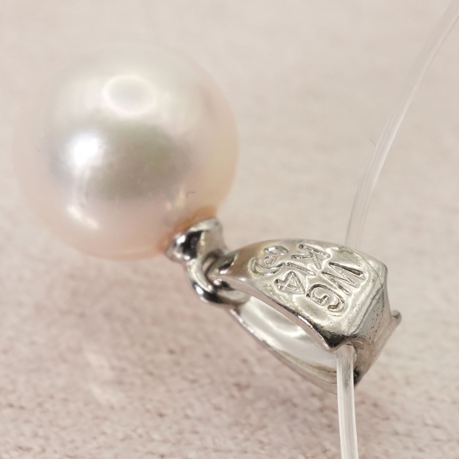 K14WG ネックレストップ パール 真珠