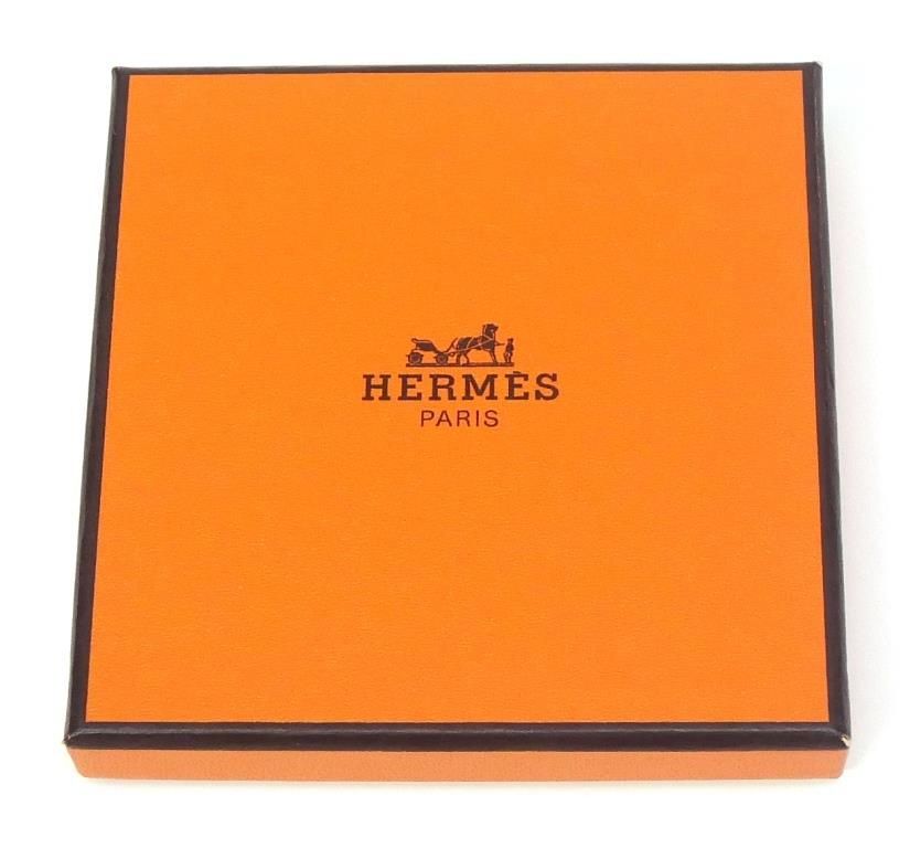 エルメス HERMES コンパクトミラー 2面鏡 オレンジ レザー - メルカリ