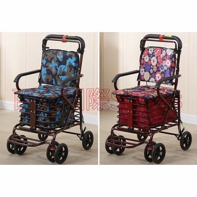 シルバーカー 老人用 手押し車 折りたためる フットペダル付き 高齢者 買い物カート おしゃれ 歩行介助 補助具 散歩 座面付き 高さ調節 ブレーキ付き