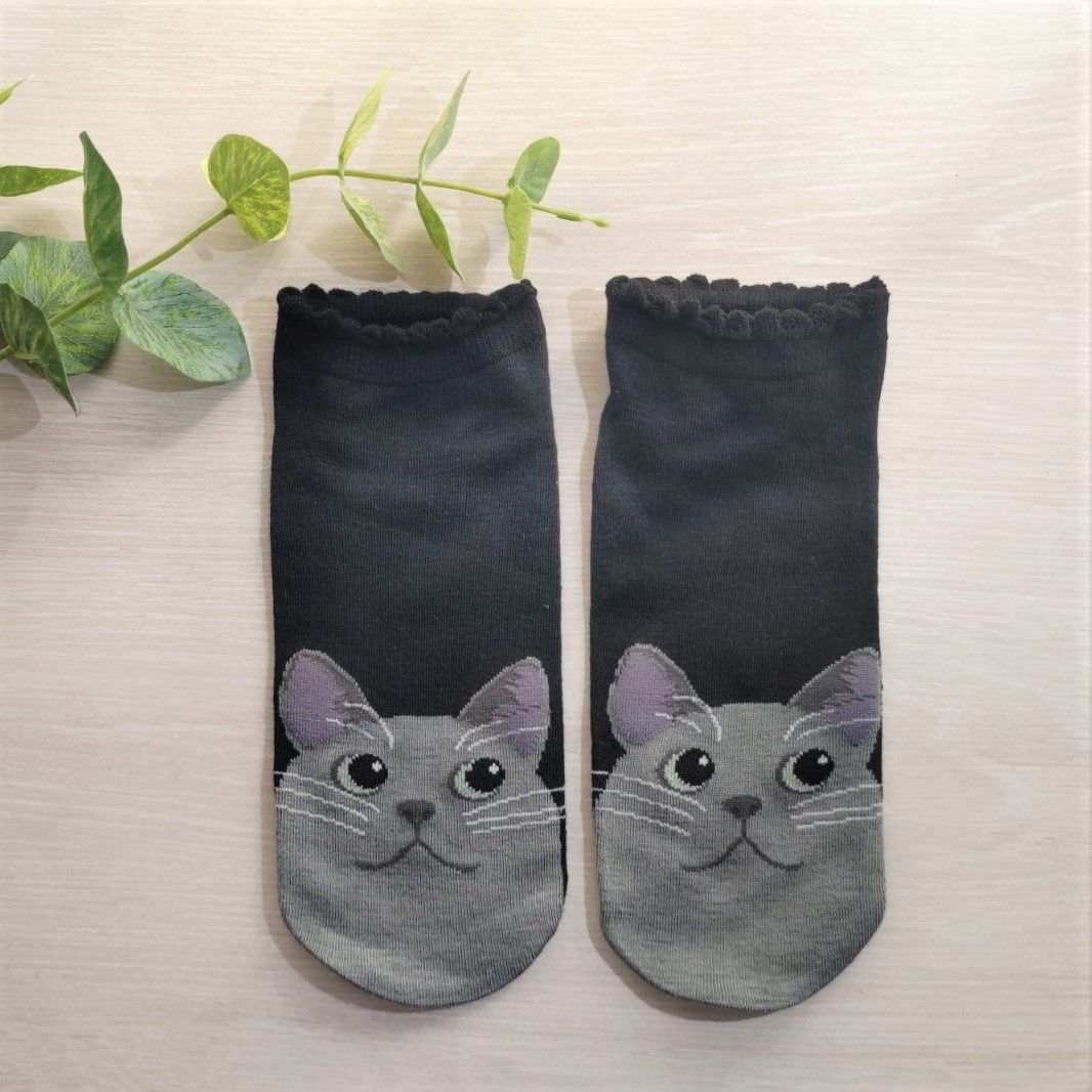 猫ちゃん♡ソックス I【3足セット】猫 靴下 かわいい ねこ ネコ柄 猫柄 ソックス レディース 女性用 薄手 春 夏 秋 アンクル丈 スニーカー丈 可愛い おしゃれ 総柄 猫グッズ 猫雑貨 日用品 ファッション小物 ファッション雑貨 くつした 猫好き