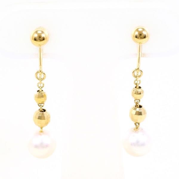 K18YG イヤリング clip-on earrings パール 真珠 総重量約2.3g