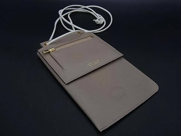 L'arcobaleno - ■新品■未使用■ L&#039;arcobaleno ラルコバレーノ レザー スマホポーチ スマホバッグ ショルダー グレージュ系 AX6407 □新品□未使用□ L'arcobaleno ラルコバレーノ レザー