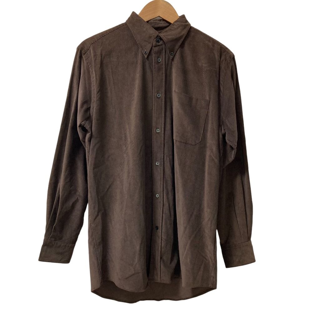 HERMES エルメス セリエボタン 長袖 コーデュロイシャツ サイズ39 15 1 2 ブラウン メンズ 古着