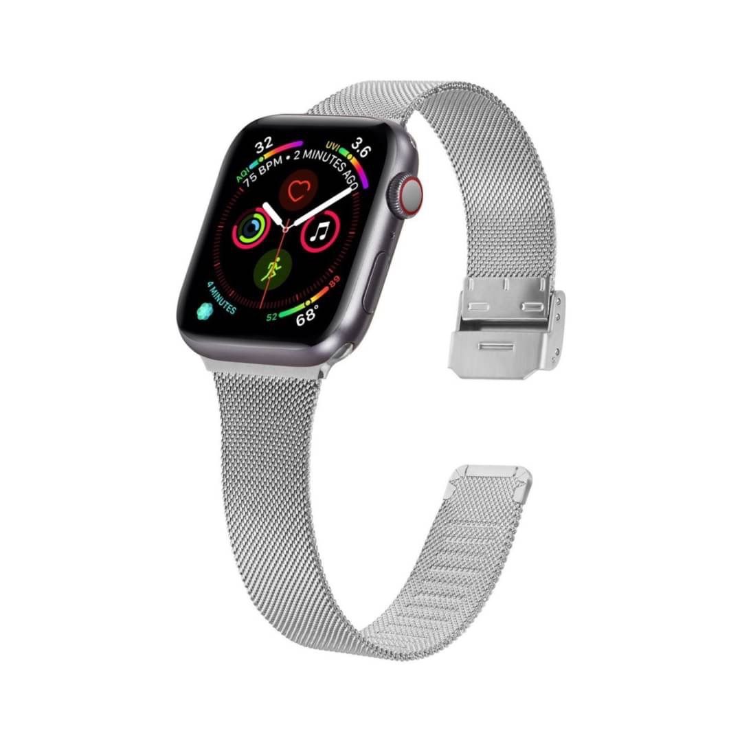 Apple Watch アップルウォッチ ミラネーゼループ バンド シルバー - 桜 ...