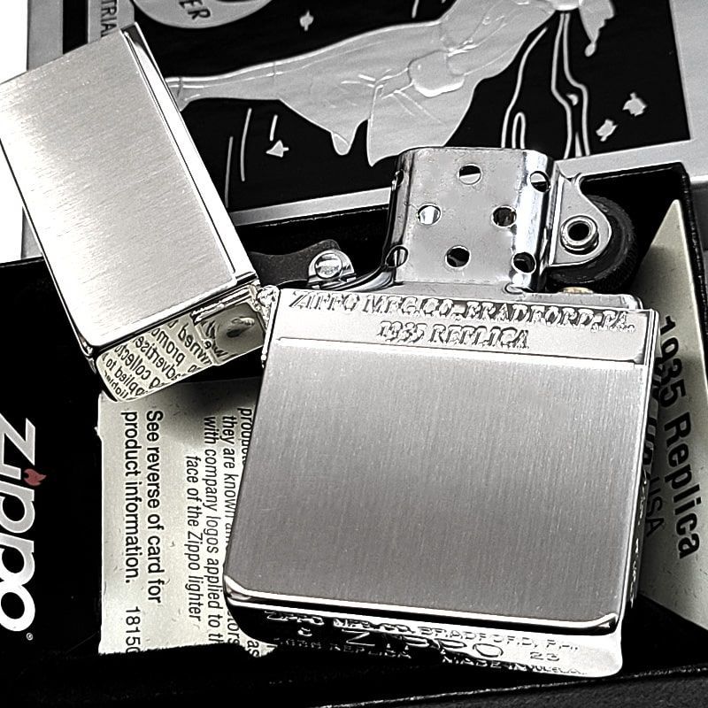 ZIPPO 1935エレガントライン 限定ジッポ ライター 銀サテン＆鏡面 