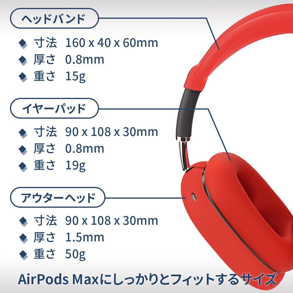 全7色 AirPods Max アクセサリー計3点セット【ヘッドバンド保護ケース+