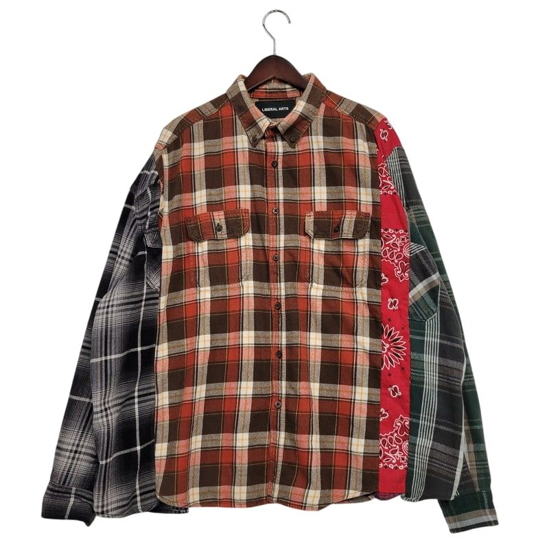 メンズ LIBERAL ARTS リベラルアーツ REMAKE PATCHWORK LS BD CHECK SHIRT LA-RE-02 リメイク パッチワークボタンダウン チェックシャツ 長袖 142-250405-as-13-IZU